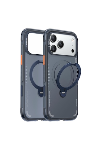 Torras Apple iPhone Uyumlu 17 Pro Max O Stand Spin Air Serisi Magsafe Kılıf Lacivert
