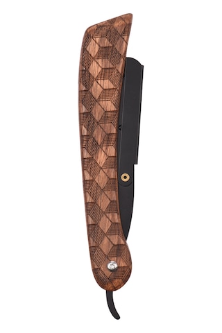 Gajeena Paslanmaz Çelik Erkek Tıraş Bıçağı - Şık Gül Ağacı Sapı İle Hediyelik Şarjsız