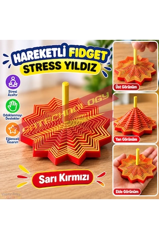 Hareketli Fidget Stress Yıldız Dönen Stres Oyuncağı, Dikkat Ve Odaklanma Oyuncağı