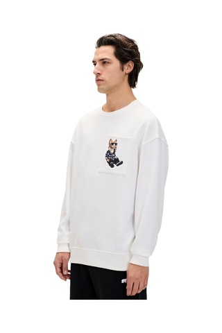 Bad Bear 24.02.12.015 Javed Crewneck Sweatshirt Beyaz 001