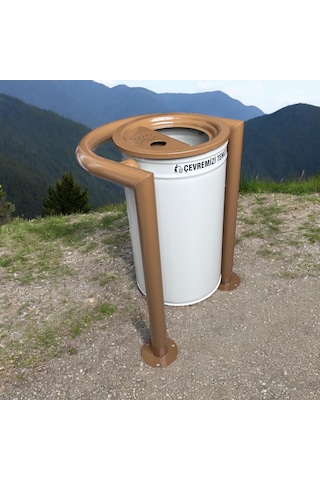 Dış Mekan Bahçe Çöp Kovası 30l Krem-kahve-355 Çok Renkli