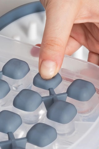 32'li Buzluk Buz Saklama Kabı - Bas Çıkar Buz Küpü Hazneli Buz Kalıbı-antrasit Royaleks-mp-7075 Asorti