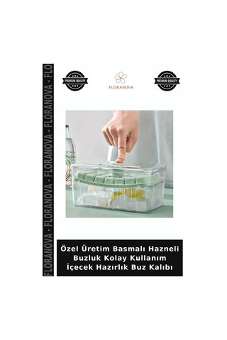 Özel Üretim Basmalı Hazneli Buzluk Kolay Kullanım İçecek Hazırlık Buz Kalıbı Çok Renkli