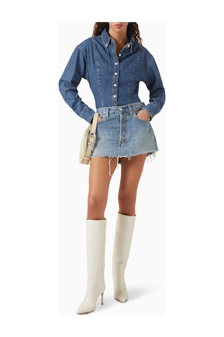 Banana Cici Mavi Rose Gömlek - Denim - Klasik & Modern Tasarım, Fitted Silhouette & Düğmeli Ön