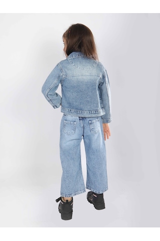 Xo Kids Kız Çocuk 3lü Alt Üst Jean Takmı 1-4 Yaş Set0481 Mavi