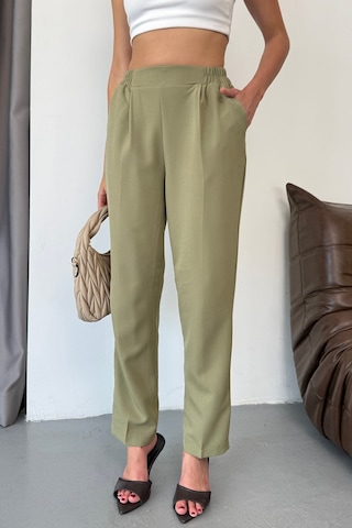 Giysa Kadın Beli Lastikli Çift Cepli Havuç Kesim Pantolon Çağla - 3229