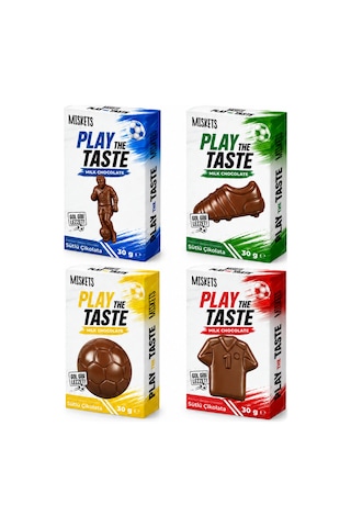 Miskets Play The Taste Futbol Koleksiyonu Şekilli Sütlü Çikolata 4'lü Set