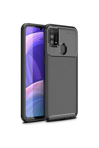 Samsung Uyumlu Galaxy M31 Kılıf Zore Negro Silikon Kapak-Siyah