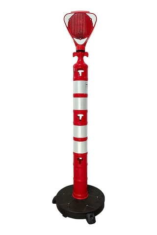 Solar Üçgen Flaşörlü - Plastik Ağırlıklı Yol Dikmesi Seti 11x148 Cm-478