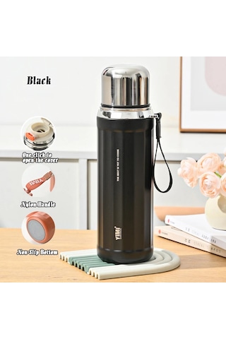 530/630 Ml Büyük Kapasiteli Gıda Sınıfı Malzeme 304 Paslanmaz Diğer Siyah