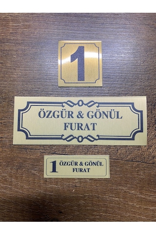 Kapı İsimliği Klasik Ev Dış Kapı İsimliği Çelik Kapı İsimliği Gold0029