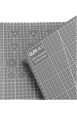 A1 Kesme Matı Patchwork - Cutting Mat - Kesim Altlığı - Kesim Tablası - 90x60cm - Gri