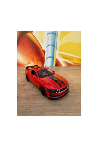 Ford Mustang Diecast Model Araba Sesli Işıklı Açılan Kapılar Ford Mustang Araba Kırmızı - Siyah