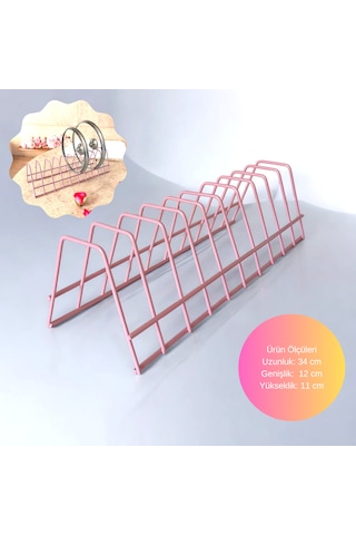 Tabaklık Rafı- Tencere Kapak Düzenleyici-tabak Kurutmalık Pembe