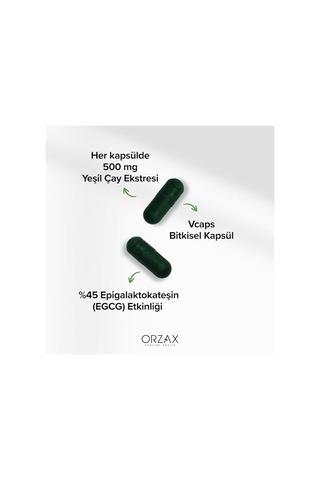 Orzax Green Tea 500 Mg 60 Kapsül