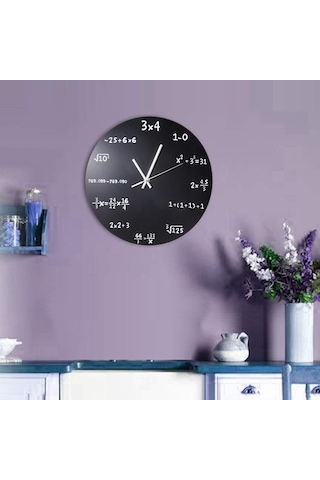 Goldenqian Duvar Saati Akrilik Matematik Formülü Saatleri Oturma Odası Ofis Ev Kendin Yap Dekorasyon Modern Tasarım Llx955 Siyah