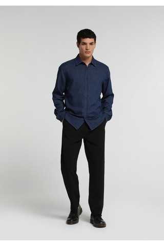 Colin's Colins Regular Fit Shirt Neck Düz Erkek Mavi Uzun Kol Gömlek Cl1082018 Q1.v1 Inv İndigo