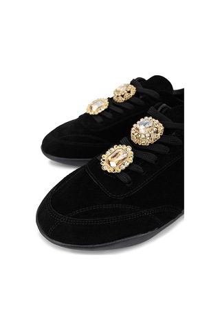 Tamer Tanca Kadın Hakiki Deri Siyah Süet Sneakers & Spor Ayakkabı 1009 1453 Bn Ayk Sk26-27 Sıyah Suet
