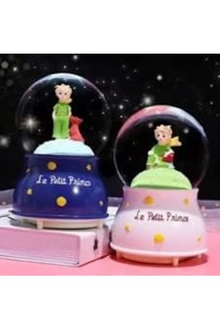 Mini Boy Küçük Prens Cam Kar Küresi Işıklı 6.5 Cm Dekoratif Hediyelik Genel