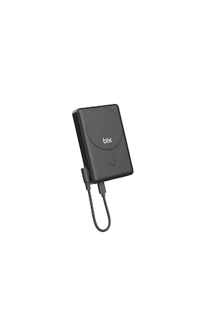 Bix Pb117 10000mah Pd20w Hızlı Şarj Kablosuz Magsafe Telefon Stant Özellikli Mini Powerbank Siyah