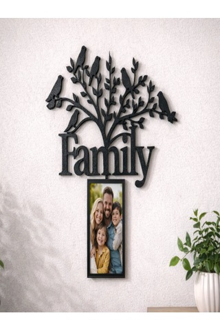Ağaç Figürü Şeklinde Family Dekoratif Fotoğraf Çerçevesi Çift Taraflı Bant İle