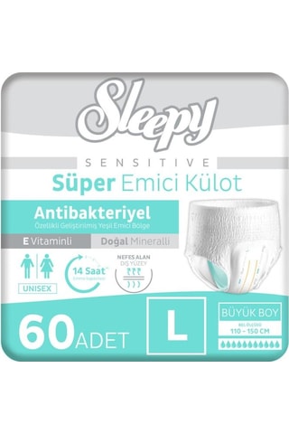Sleepy Sensitive Antibakteriyel Emici Külot Large 30x2 60 Adet L