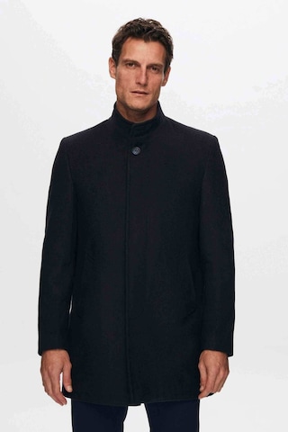 Ds Damat Regular Fit Lacivert Hakim Yaka Kaşe Kaban 5HF08ORT10002 Lacivert