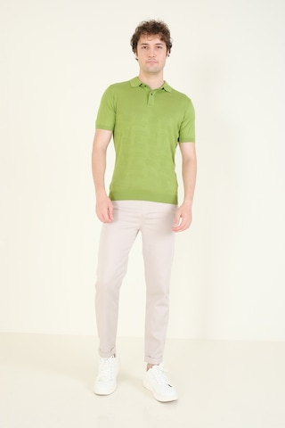 Giyim Dünyası Erkek Çıtçıtlı Desenli Polo Yaka Merserize T-shirt Yeşil 001