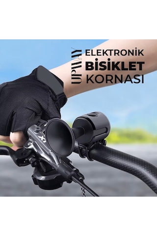 Upway Yüksek Sesli Elektronik Bisiklet Scooter Kornası - Pilli 120db Ses Gücü Siyah