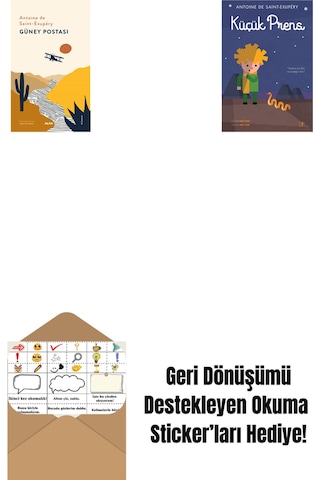 Güney Postası + Küçük Prens Ciltli - Büyük Boy + Okuma Sticker'ları