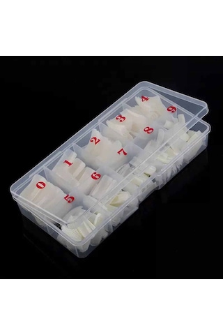 ADANİL 500'LÜ PROTEZ TIRNAK NUMARALI YARIM AY TİPS KEMİK RENK