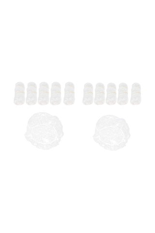 Suntek 100 Adet Tek Kullanımlık Duş Başlıkları Elastik Saç Beyaz