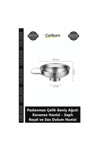 Özel Üretim Mutfak Paslanmaz Çelik Geniş Ağızlı Kavanoz Hunisi Saplı Reçel Sos Dolum Hunisi