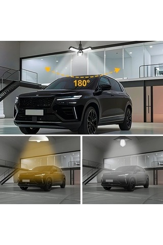 Fastbuy 3 Yapraklı Led Garaj Işığı, Ayarlanabilir Paneller, Değişken Şekilli, E26/e27, Mağaza Tavan Lambası