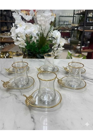 Çnr Home Collection Paşabahçe Özel Seri 6 'lı Çay Seti Sarı