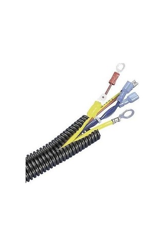 29mm Kablo Tesisat Gizleme Düzenleme Spiral Yarıklı Hortum Siyah Renk 10 Metre