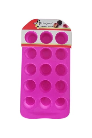 Penguen Silikon Çikolata - Buz Kalıbı Pembe Renk 15 Bölmeli Png 1 Çok Renkli