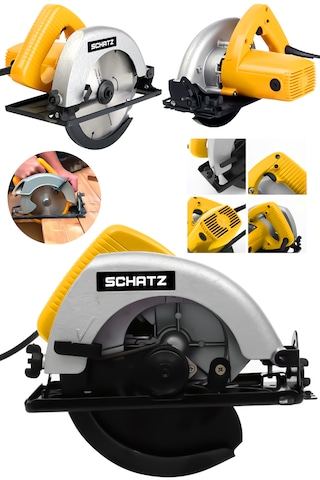 Schatz 800w Bakır Sargı Sjs Metal Şanzıman Sunta Kesme Daire Testere Makinesi Sarı 180mm