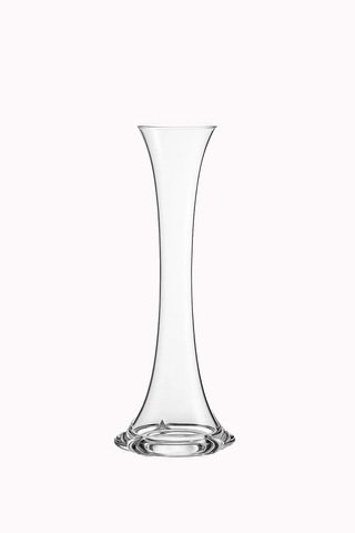 El Yapımı Fil Ayağı Vazo Cam Vazo 40cm İnce Belli Vazo Şeffaf Ren