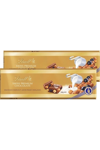 Lindt Milk Raisin Hazelnut Gold 2 x 300 G Lindt Milk Raisin Hazelnut Gold 2 x 300 G