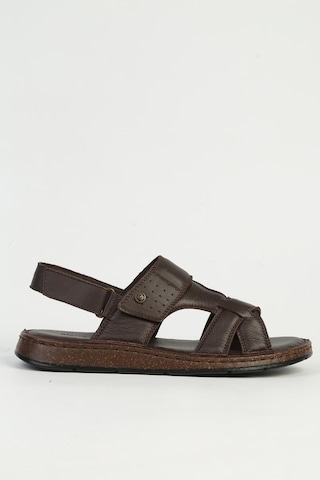 Pierre Cardin Hakiki Deri Erkek Kahve Sandalet Pc-7331 Kahverengi