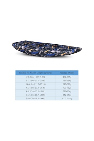 Teltree Oxford Kano Koruması Siyah 3.6m - 2.6-3.0m Kano Uyumlu, 210d Malzeme İle Dayanıklı Koruma - Mh201118-a