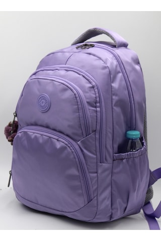 Büyük Boy Lila Renk Unisex Özel Saten Su İtici Kumaş Okul Çantas