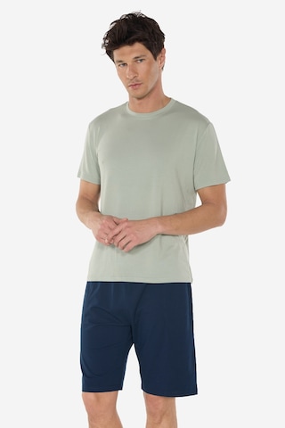 Malabadi Erkek Yeşil Bisiklet Yaka Micro Modal Extra Yumuşak Şortlu Pijama Takımı 6031