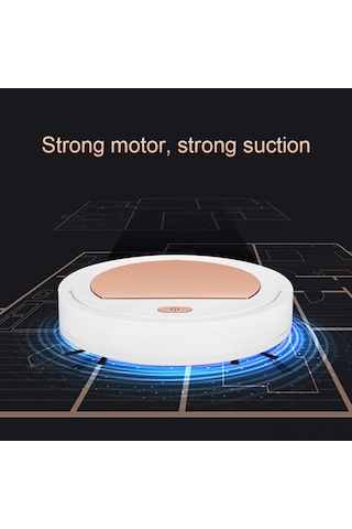 Yaozixa "ev Robot Süpürgesi - Kuru Ve Islak Temizleme, Usb Şarj, 100 Dakika Çalışma, İnce Tasarım" Beyaz
