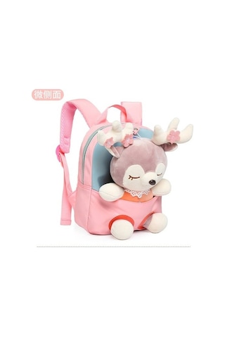 Didadodo Hcx Karikatür Peluş Bölünmüş Geyik Çocuklu Küçük Sırt Çantası Pembe