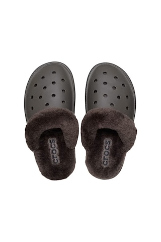 Crocs Classic Fuzz Scuff Terlik Kahverengi