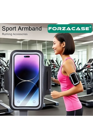 Forzacase Spor Ve Koşu İçin 4-6.5 İnç Telefon Tutucu Anahtar Ve Kulaklık Girişli Kol Bandı - Fc1147 Siyah