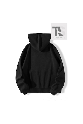 Adrift Kırmızı Kalp Örümcek Ağ Sweatshirt Fermuarlı Hırka Siyah