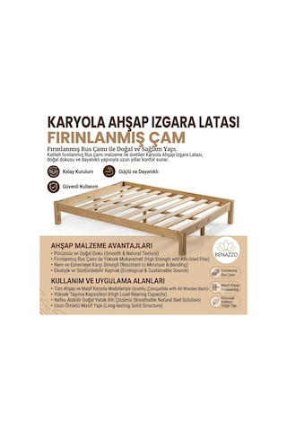 Renazzo Karyola Izgara Latası Masif Ahşap İthal Sibirya Natürel 140 Cm Naturel Renazzo Karyola Izgara Latası Masif Ahşap İthal Sibirya Natürel 140 Cm Naturel